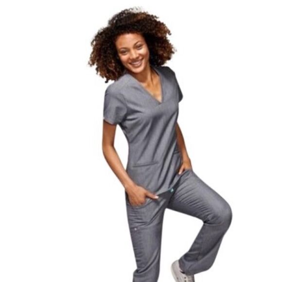 FIGS Technical Collection Grey Short Sleeve Top - Picture 6 of 6